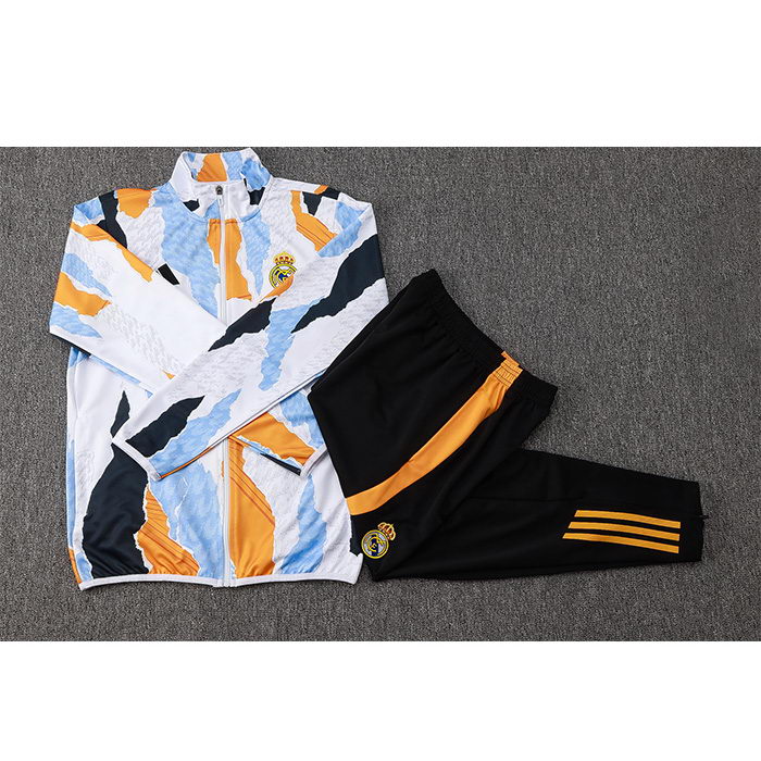 Chandal de Chaqueta del Real Madrid Nino 24-25 Blanco y Amarillo